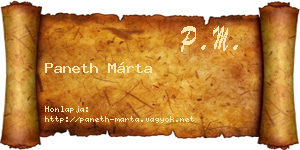 Paneth Márta névjegykártya